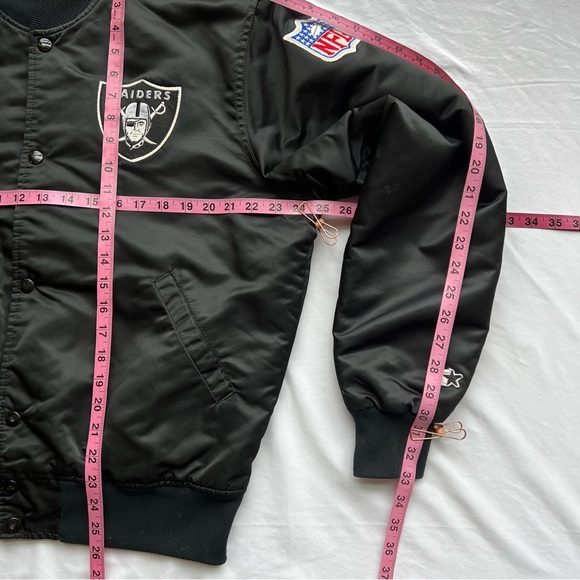 Vintage NFL Pro Line by Starter Los Angeles Raiders Football Satin Bomber Jacket - Picture 16 of 16